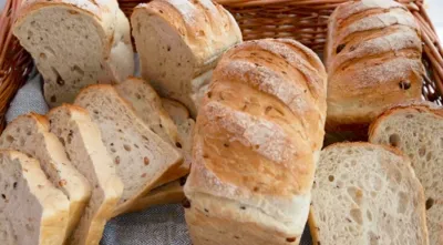Giant Grains Farmhouse Toast Bread made with giant grains soaked in sourdough. 